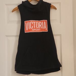 Black Sleeveless Hoodie